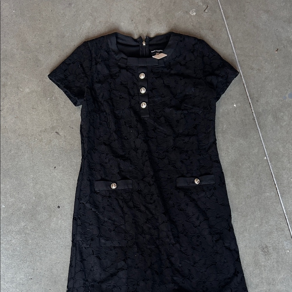 Karl Lagerfeld Black Lace Dress